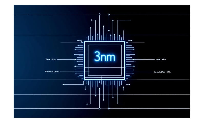 3奈米製程標籤與實際尺寸的落差示意圖