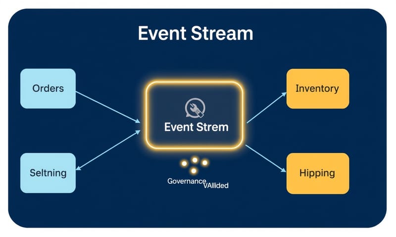 在一個良好治理的 EDA 環境中，所有事件都必須通過一個「治理層」的檢查，確保其符合標準。