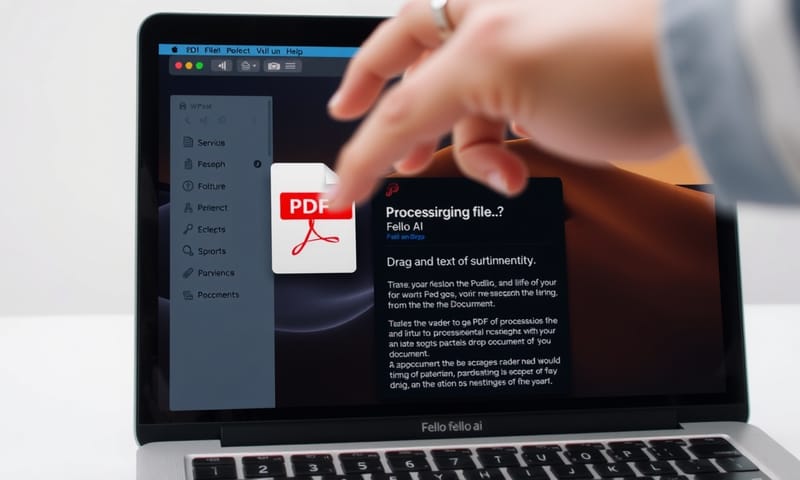 直接拖曳 PDF 檔案讓 AI 進行摘要的流程示意