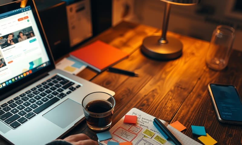 深夜的求職工作桌實景