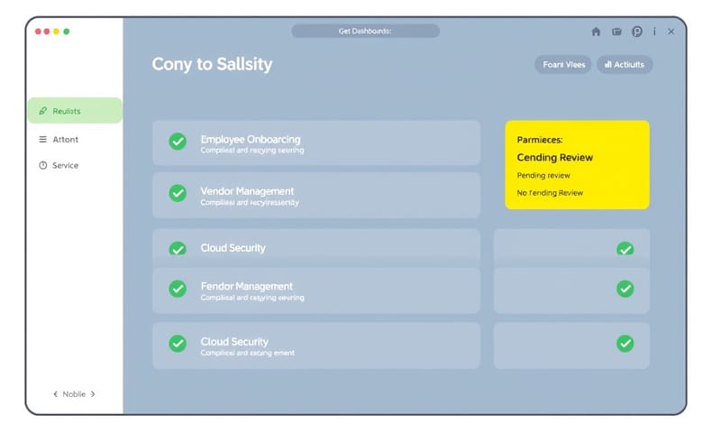 理想中的合規儀表板：所有監控項目與待辦事項一目了然
