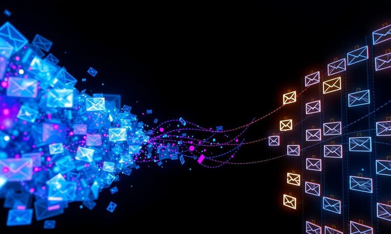 AI 自動分類，概念上是把雜亂的資訊流整理成有序的管道。