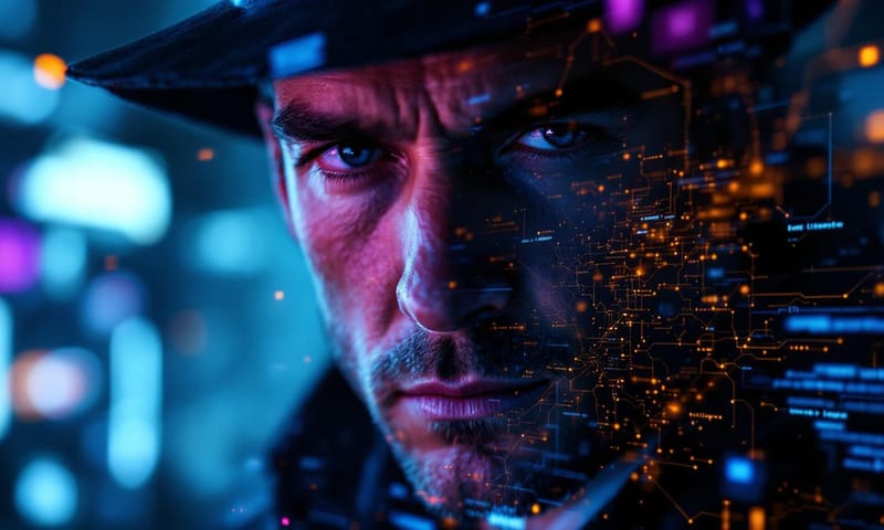 人腦與 AI 協作的意象，結合了人類的直覺與機器的數據分析能力。