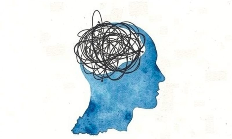 從混亂思緒到內心平靜的抽象概念圖