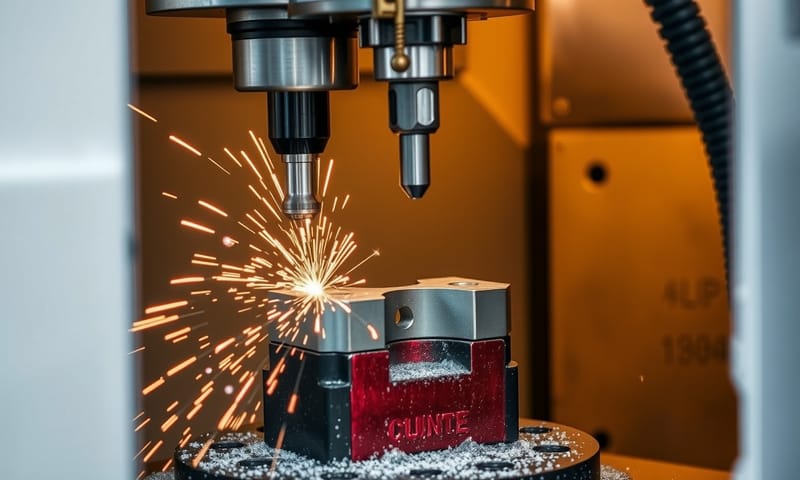 CNC車銑複合機正在加工萬向軸的十字軸