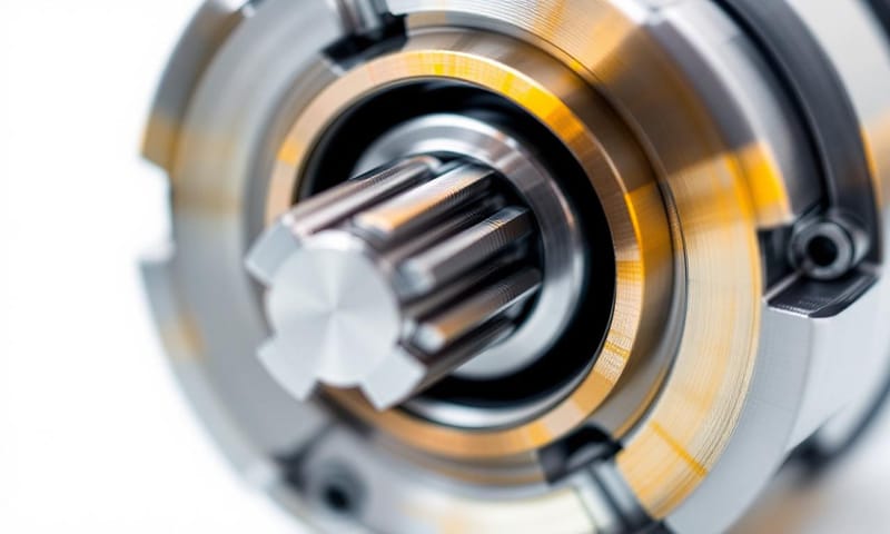 一顆工業萬向接頭的特寫，重點在十字軸與軸承