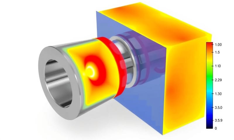 T型接頭的溫度場分佈，可以看到焊道中心溫度最高，向外遞減
