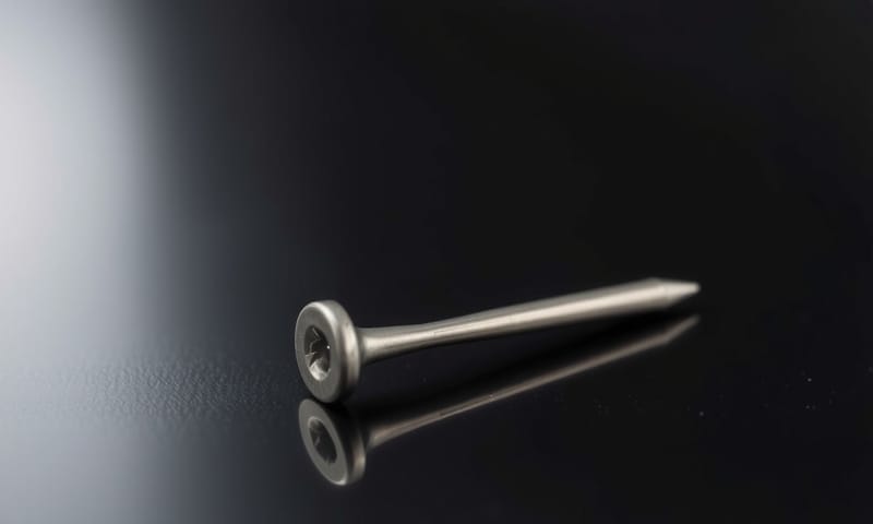 一根完美的銷釘，表面光滑如鏡，反映出製造者的堅持。