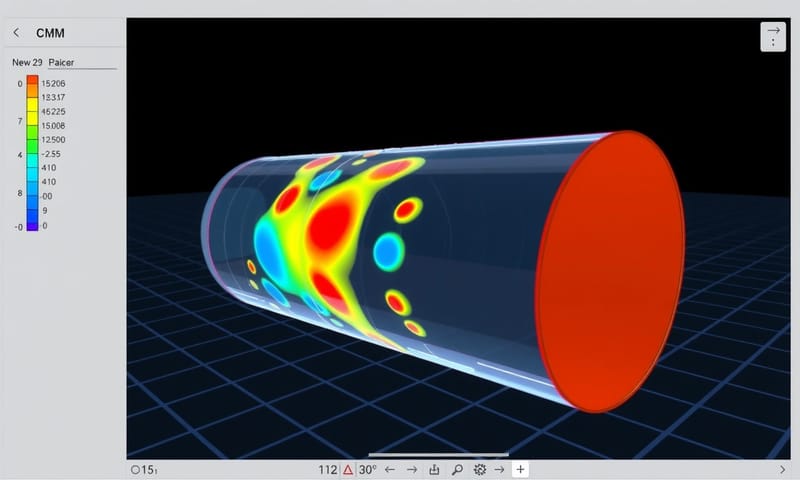 三次元量床 (CMM) 掃描銷的圓柱度偏差分析圖