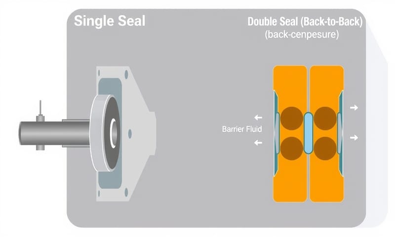 單軸封與雙軸封的結構差異示意
