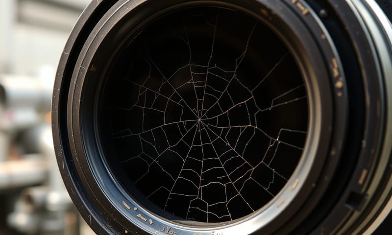 典型的密封面乾運轉熱裂痕