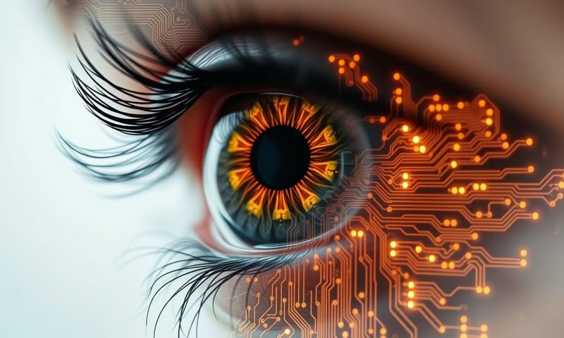 人造突觸技術，讓人聯想到生物視覺與電子技術的融合。