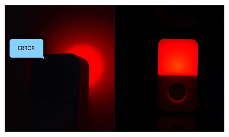 AI 裝置的兩種失敗反應：刺眼的紅色警告 vs. 溫和的脈動光