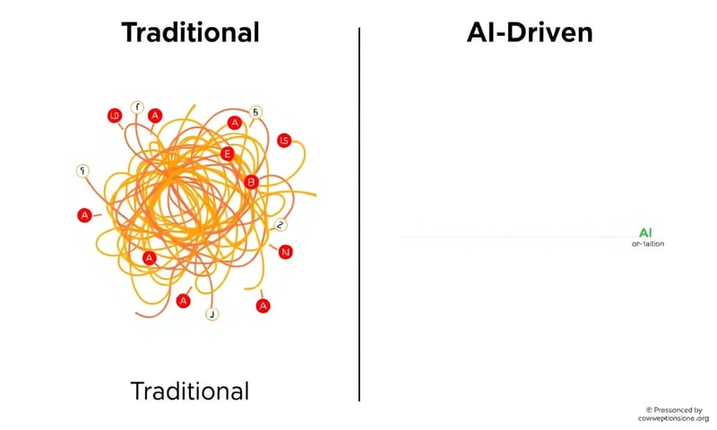 傳統設計流程與 AI 驅動流程的對比