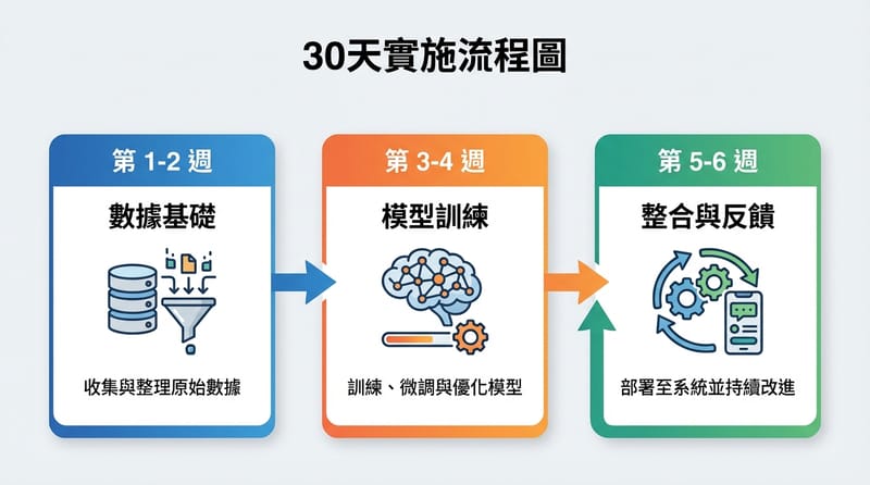 AI 威脅獵捕 30 天學習計畫流程圖